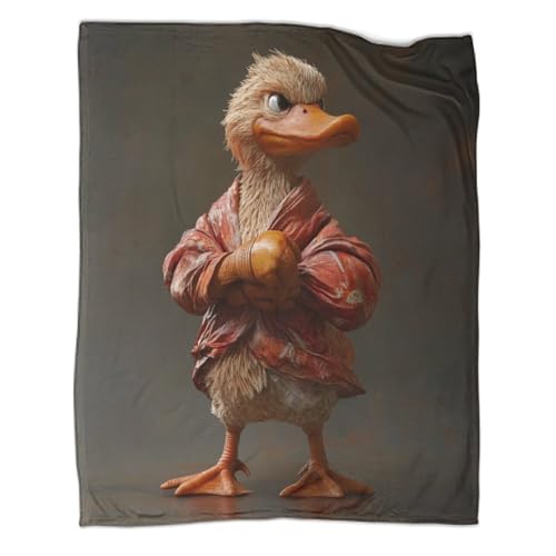Couverture canard Kung Fu en peluche : Idée cadeau originale pour lit d'adolescent et adulte - 2
