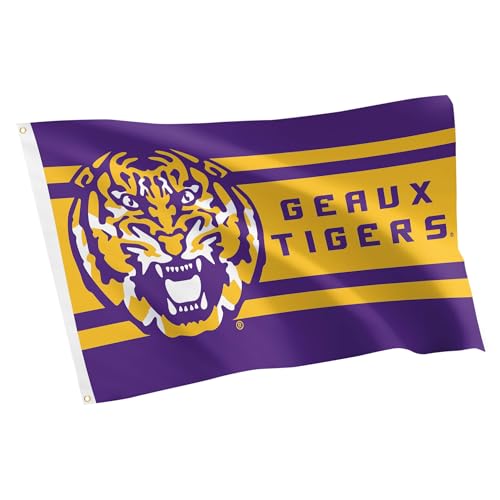 Desert Cactus LSU LSU Flag - 3 x 5 Feet Tigers Banner Indoor/Outdoor Durable Fabric 100% Polyester Design (Style D)