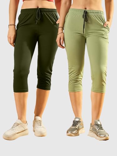 Image of Modeve Women Solid Cotton Blend Capri for summer|| Summer Wear