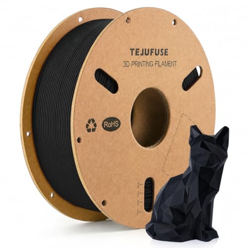 TEJUFUSE PLAフィラメントベーシック 1.75mm 3Dプリンター用フィラメント 真空密封包装 寸法精度±0.03mm 整然巻きでスムーズな供給 ほとんどのFDMプリンターに対応 (1KG/スプール 2.2 lbs) ブラック