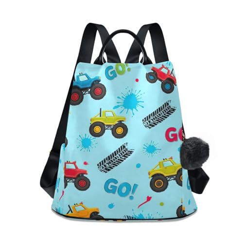 Sac à dos femme antivol Monster Trucks pour éviter les pickpockets en voyage