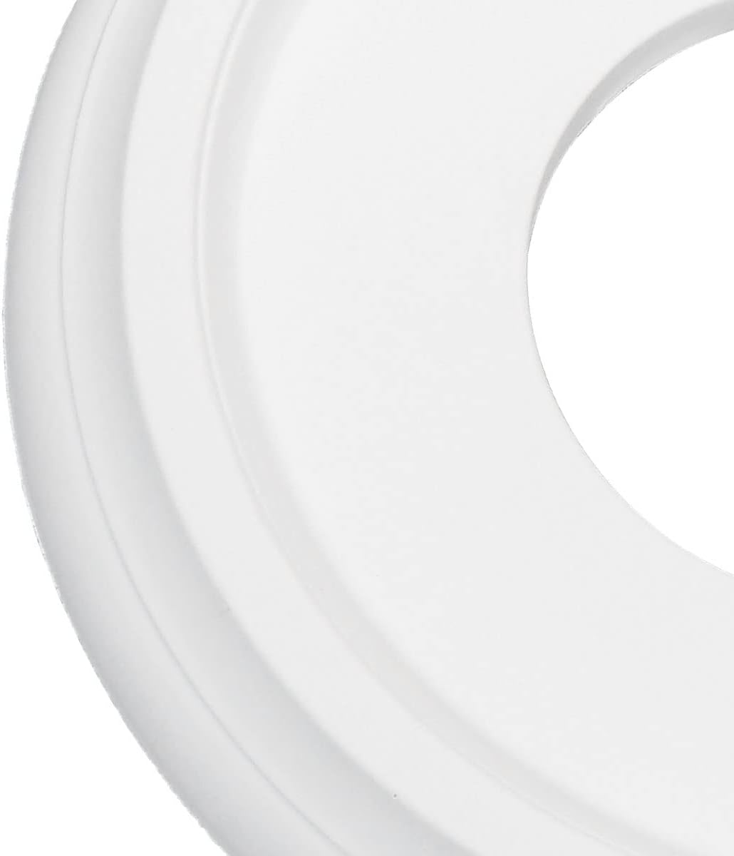 Ceiling Medallion Molded PU Round Ceiling Light Medallions Smooth Finish Backdrop Decor for Light Fixtures and Fans, White (OD 25mm, ID 10mm)