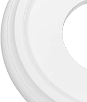 Vista 3 de Ceiling Medallion Molded PU Round Ceiling Light Medallions Smooth Finish Backdrop Decor for Light Fixtures and Fans, White (OD 25mm, ID 10mm)