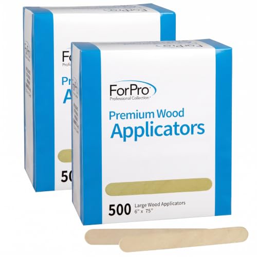 ForPro Professional Collection Premium Wood Applicators, Non-Sterile, Hair Removal Waxing Sticks, Large, 6" L x .75" W, 6 Inch, 500 Count (Pack of 2)