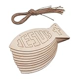 Gatuida Selbstgemacht Holzspäne Fisch Motiv Satz mit Schnur Handbemalt Robustes Holzspielzeug für Bastelset zur Wanddekoration und Eltern Kind Basteln