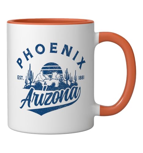 Taza Cerámica Phoenix Arizona 325 ml Naranja/Blanco miniatura 2