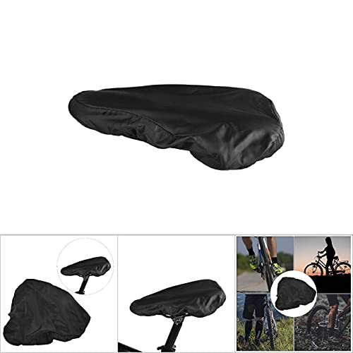 Alomejor Bicycle Saddle Waterproof Cover Polyester Bike Seat Cover Elastic Bike Rain Cover for Rain-proof Dust Resistant(Black)