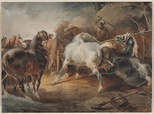 Peinture Chevaux de combat Géricault pour un salon élégant
