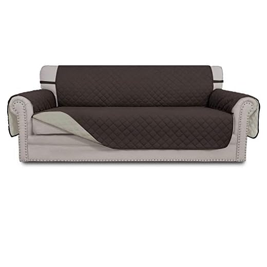 Easy-Going Sofa Slipcover Reversible Sofa Cover Water Resistant Couch Cover Furniture Protector with Elastic Straps for Pets Kids Children Dog Cat(Sofa, Chocolate/Beige)