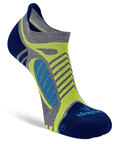Balega Ultralight Lightweight Performance No Show Athletic Running Socks For Men And Women (1 Pair), Grey Heather/Royal, Large #TOP5