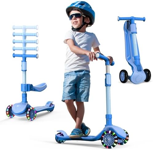 2-in-1 Adjustable Kick Scooter for Kids 3-5 (Suitable 3-12 Years)...