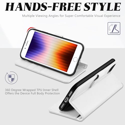 TUCCH Case Wallet for iPhone SE 2022/SE 2020/iPhone 8/7 (4.7"), White by TUCCH - Used condition - Image 4