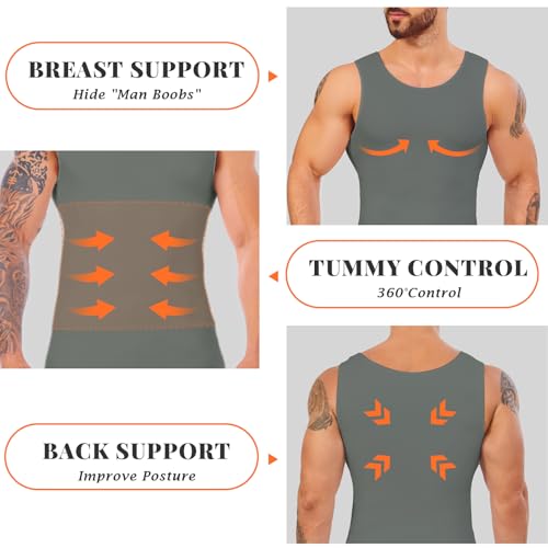 Daytain Camiseta masculina de compressão emagrecedora, modeladora, masculina, controle de barriga, s