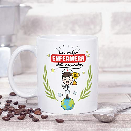 MUGFFINS Enfermera Tazas Originales de café y Desayuno para Regalar a Trabajadores Profesionales - La Mejor Enfermera… - Imagen 3