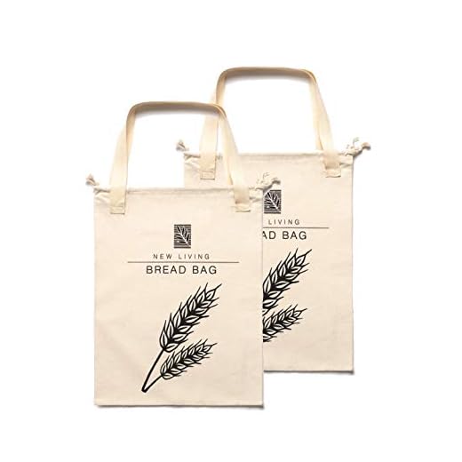 Paquete de 2 bolsas de pan de lino natural | 2 bolsas de pan reutilizables con mango | Bolsa de almacenamiento de alimentos | Bolsas de almacenamiento de pan | 39 x 30 cm |
