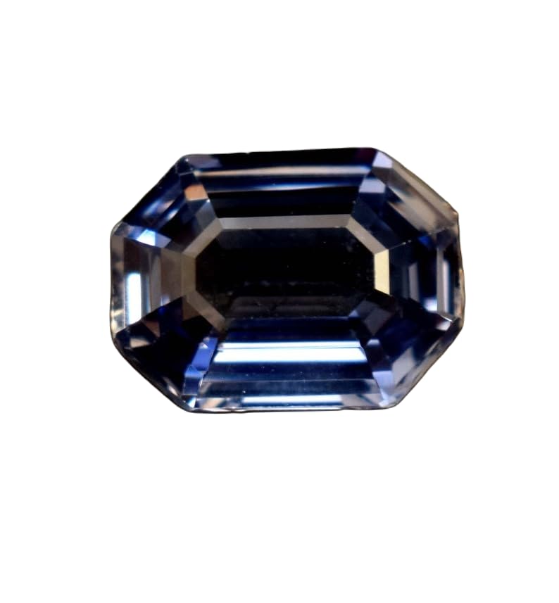 Saphir bleu naturel en forme émeraude pour un cadeau personnalisé