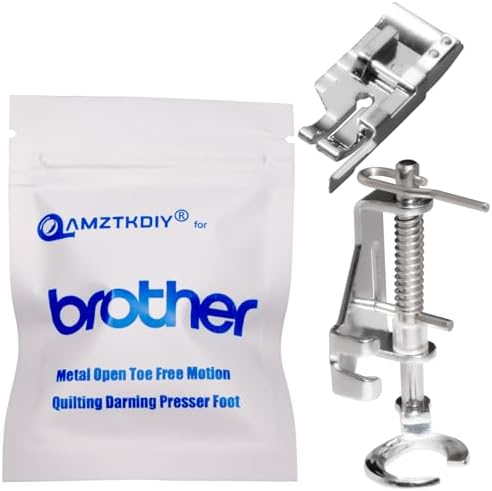 AMZTKDIY Metal Open Toe Free Motion Quilting Darning Presser Foot for Brother Singer Babylock Janome New Home Other Sewing Machines