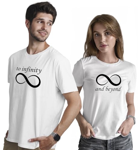 Image of INDISSH Couple Love Printed Matching 100% Cotton Tshirt for Men and Women - CPN-Infinity