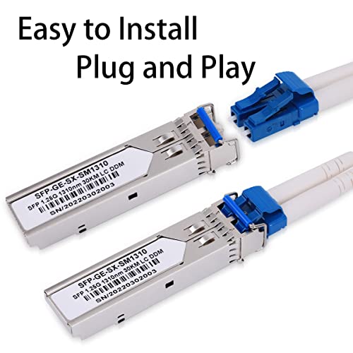 Image of 1.25G SFP 1310nm Single-Mode Module SMF 1000Base-LX, Up to 20 km Transceiver for Cisco GLC-LH-SMD,Ubiquiti UniFi,Meraki MA-SFP-1GB-LX10,Intel,Fortinet,Mikrotik,D-Link,Netgear,TP-Link TL-SM311LS