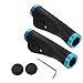 Abaodam Poignées de guidon de vélo - Double verrouillage - Ergonomique - Caoutchouc antidérapant - Pour scooter, VTT, BMX, croix, vélo pliable (bleu)