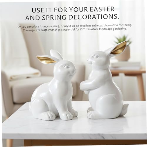 Statues de Lapin en résine blanche, cadeau idéal d'inauguration de maison - 3
