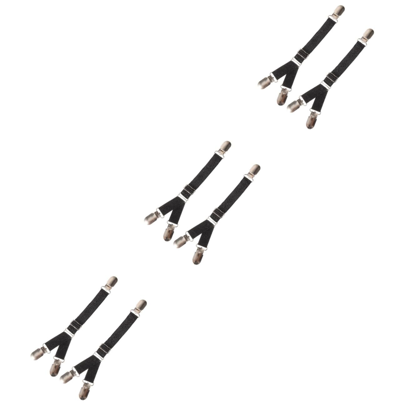 Ipetboom 3sets Non-slip Sock Clamp Men Women Fixed Shirt Keeper Garter Strap Adjustable Sock Clip 2pcs*3