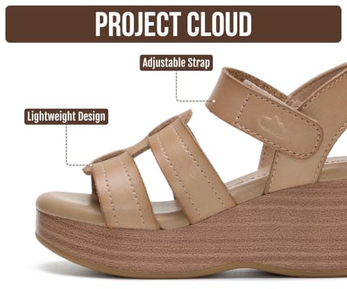 Image of Project Cloud Girls Sandals with Adjustable Buckle Wedge Sandals 2026