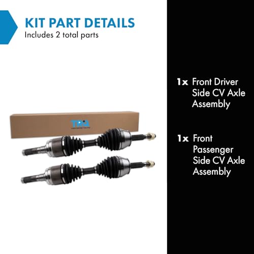 Image of TRQ Front Driver and Passenger Side CV Axle Assembly Set 2 Piece Compatible with 2014-2018 Jeep Cherokee AWD Off Road Suspension