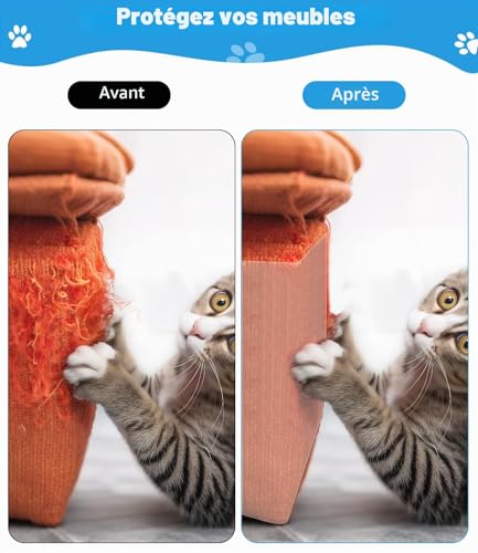 Protège canapé griffes chat rouleau autocollant transparent pour porte et mur - 5