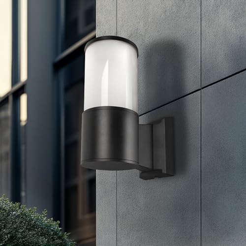 Miratic Aplique Pared Exterior IP54 - Luminaria E27 Lampara Pared Negra Moderna para Jardín Terraza Balcón Resistente al Agua y Polvo (sin sensor de movimiento)