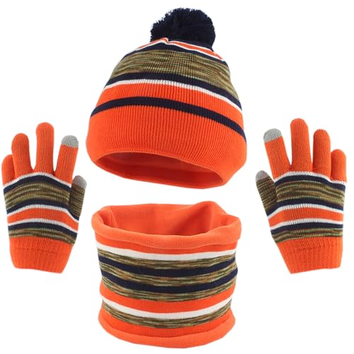 Cache-cou tricoté avec gants et bonnet tendance pour sports de plein air