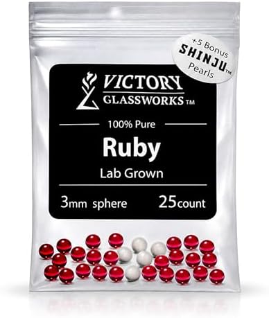 3mm Synthetic Ruby Balls (25 Pack) + 5 Shinju Pearls Bundle image 5