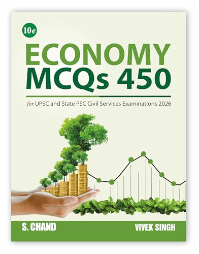 Image of New Edition: Economy MCQs 450 Book for UPSC & State PSC Examinations 2026 (10e) | Indian Economy MCQ (Prelims) | Budget (2026-27) and Economic Survey (2025-26) NABARD Exam, JAIIB, RBI SEBI Exams