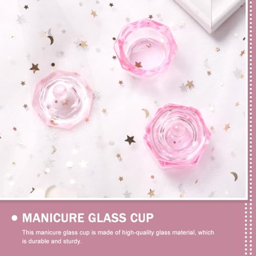 Vasos de Cristal Hexagonal Manicura 2 Piezas con Tapa miniatura 7