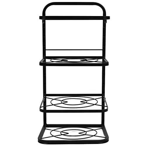 XTUJGJKV Organizzatore per pentole da a 4 livelli, scaffale per padelle con altezza regolabile per armadietto sotto lavello, mensola salvaspazio per pentole e padelle con struttura i