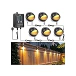 Bingotec Garden Light Mains Powered, 6 Pack LED Garden Fence Lights with Timer & Photocell, IP67 Waterproof, 24V Low Voltage, 3000K Warm White, for Fence, Yard, Patio, Pathway