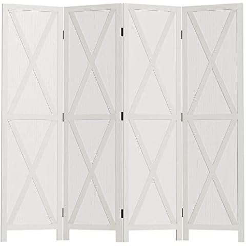 Separador de Ambientes Plegable Blanco de 4 Paneles HOMCOM Cover