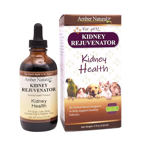Amber NaturalZ Kidney Rejuvenator Herbal Supplement for Dogs, Cats, Birds, Rabbits, and Guinea Pigs | Supports Normal Kidney Function | Natural Aid for Kidney Health 4 Fluid Ounces