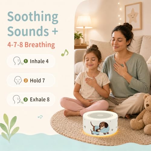 Image of Kipcush White Noise Machine for Baby & Adults, Sleep Sound Machine with 30 Soothing Sounds, 8-Color Night Light, Memory Function, White Noise for Sleeping, Nursery, Office, Travel, Relaxation