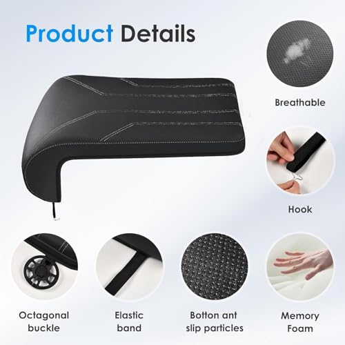 Image of FLORICH Car Seat Extender Leg Extender Support Cushion for Driver Seats Office Chair, Leather Carseat Leg Support for Long Drivers Universal Car Seat Cushion Legs Rest Pads-Black