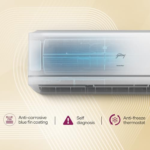 Image of Godrej 1.6 Ton 5 (5 Years Comprehensive Warranty) Plasma Shield Technology, 5-In-1 Convertible Cooling, Inverter Split AC (Copper, 2025 Model, AC 1.6T SIC 19STC5 PZQ IOT, White)
