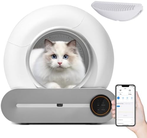 (2025 Model) Self-Cleaning Cat Litter Box – Automatic Scooping, Odor Control & WiFi App (2.4G) – Smart Litter Box with Disposable Liners, Quiet Operation – Works with Cats Up to 15lbs