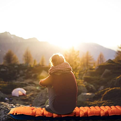 Easthills Outdoors Camping Sleeping Pad - 4.0 Inch Thick Ultralight Camping Mattress - Lightweight Self Inflating Sleeping Pad for Camping, Hiking, Backpacking Lemon/Terra - Thumbnail 7