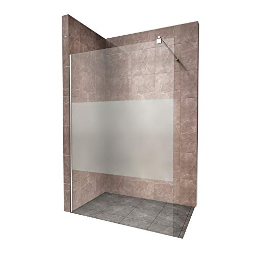 Paroi de douche Walk in, épaisseur de 10 mm - Verre de sécurité ESG avec paroi - Profilés en acier inoxydable #740