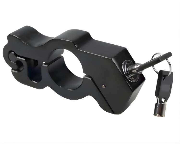 GION Aluminum Alloy Handlebar Lock for Bike & Electric Scooter - Anti-Theft Waterproof Clamp with Key, 2 Keys & Black Color