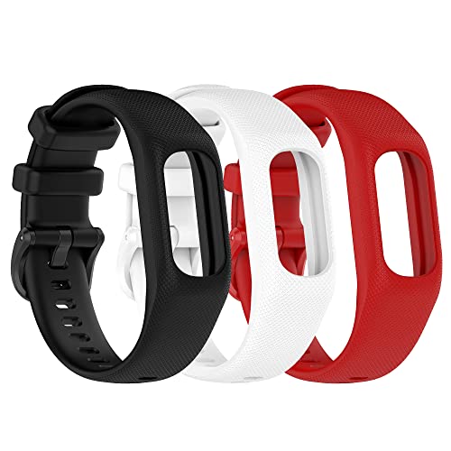 Image of 3PCS Soft Silicone Bands Compatible with Garmin Vivosmart 5 Straps Replacement Wristbands Bracelet Band Case Cover for Women Men, Small /Large Size