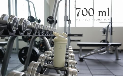 Image of AGIS Blender King Premium Stainless Steel 700ml Insulated Shaker Bottles for Gym, Protein Shaker, Pre Workout Bottle, Water Bottle for Men and Women, BPA Free Material 100% Leakproof | (Beige)