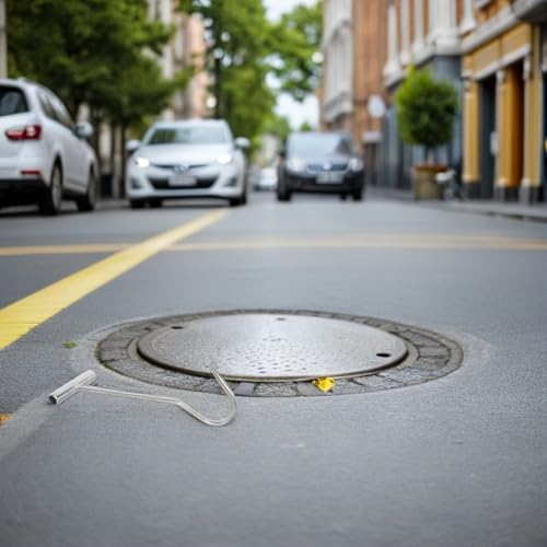Gancho de pozo y extractor de tapas de alcantarilla de hierro resistente 6