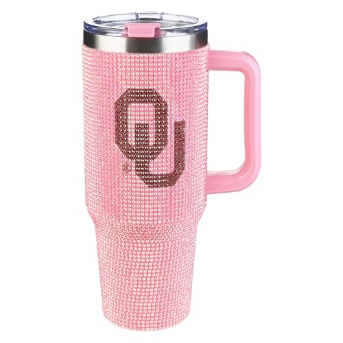 Image of The Memory Company Officially Licensed 40oz Pink Bling Game Day Tumbler, University of Oklahoma