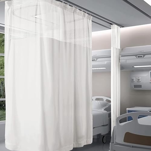 JTSMJQIE Medical Privacy Screen Room Divider Curtain with Flat Hooks, Hospital Curtain Hanging Medical Privacy Room Divider Cubicle Curtains Semi Sheer Curtains for Hospital